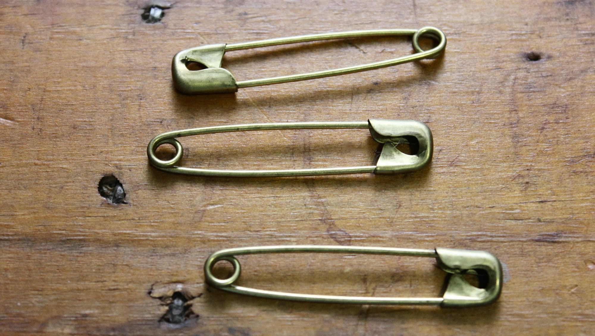 Lot of Vintage Brass Safety Pins Craft Art Supply Etsy