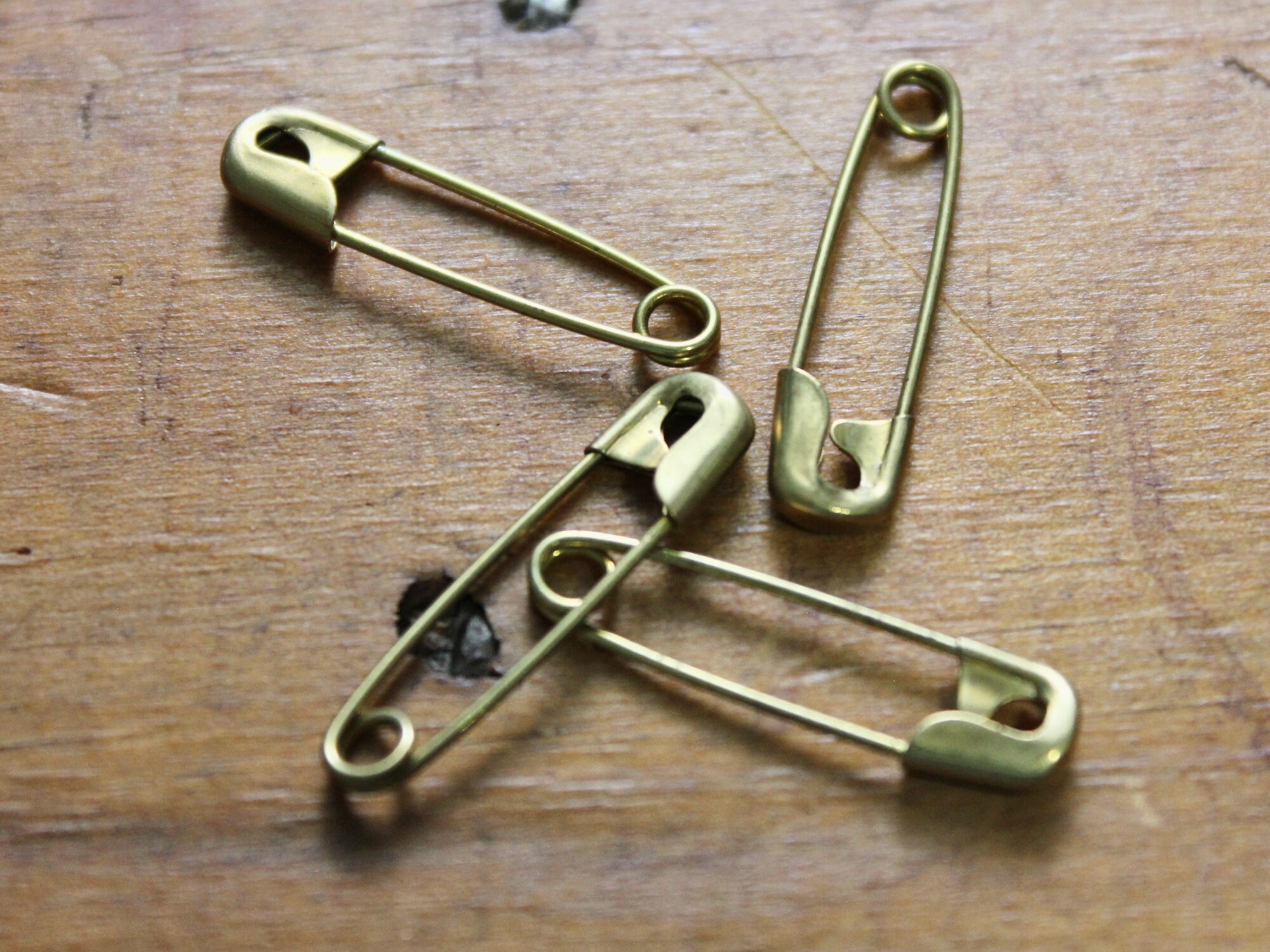 Lot of Vintage Brass Safety Pins Craft Art Supply Etsy