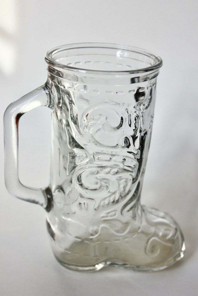 Vintage Bootshaped Beer Glass Mug Boots Randolph Bar Decor Etsy