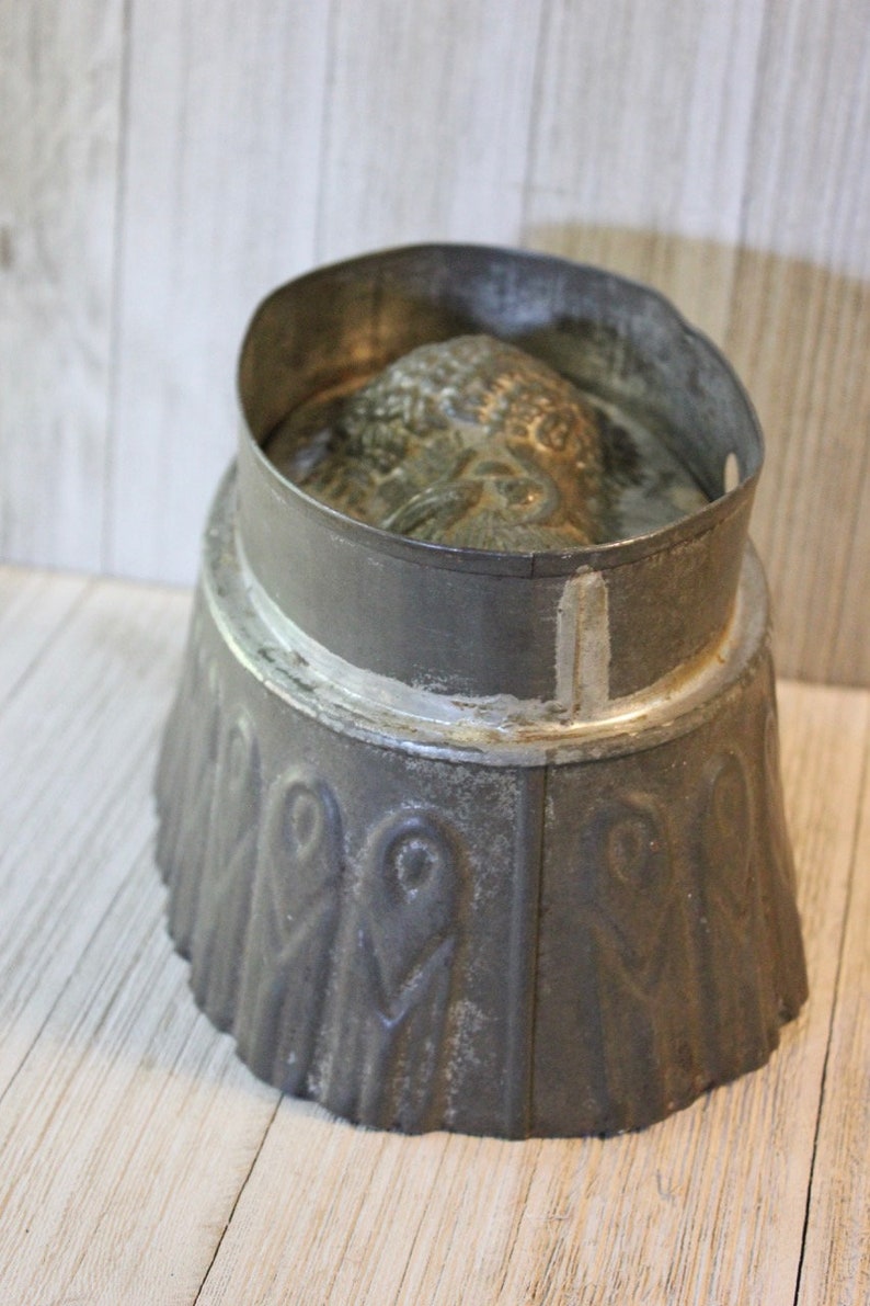 Antique Tin Pudding Cake Aspic Mold with Wheat Sheath Etsy