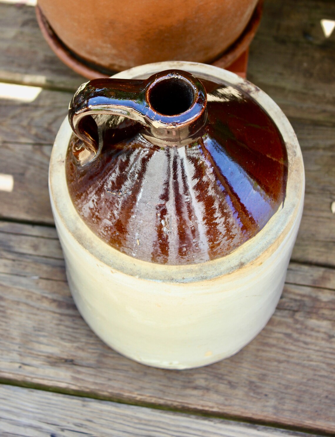 Antique 2Toned Stoneware Jug Molasses Jug Moonshiners Jug Etsy