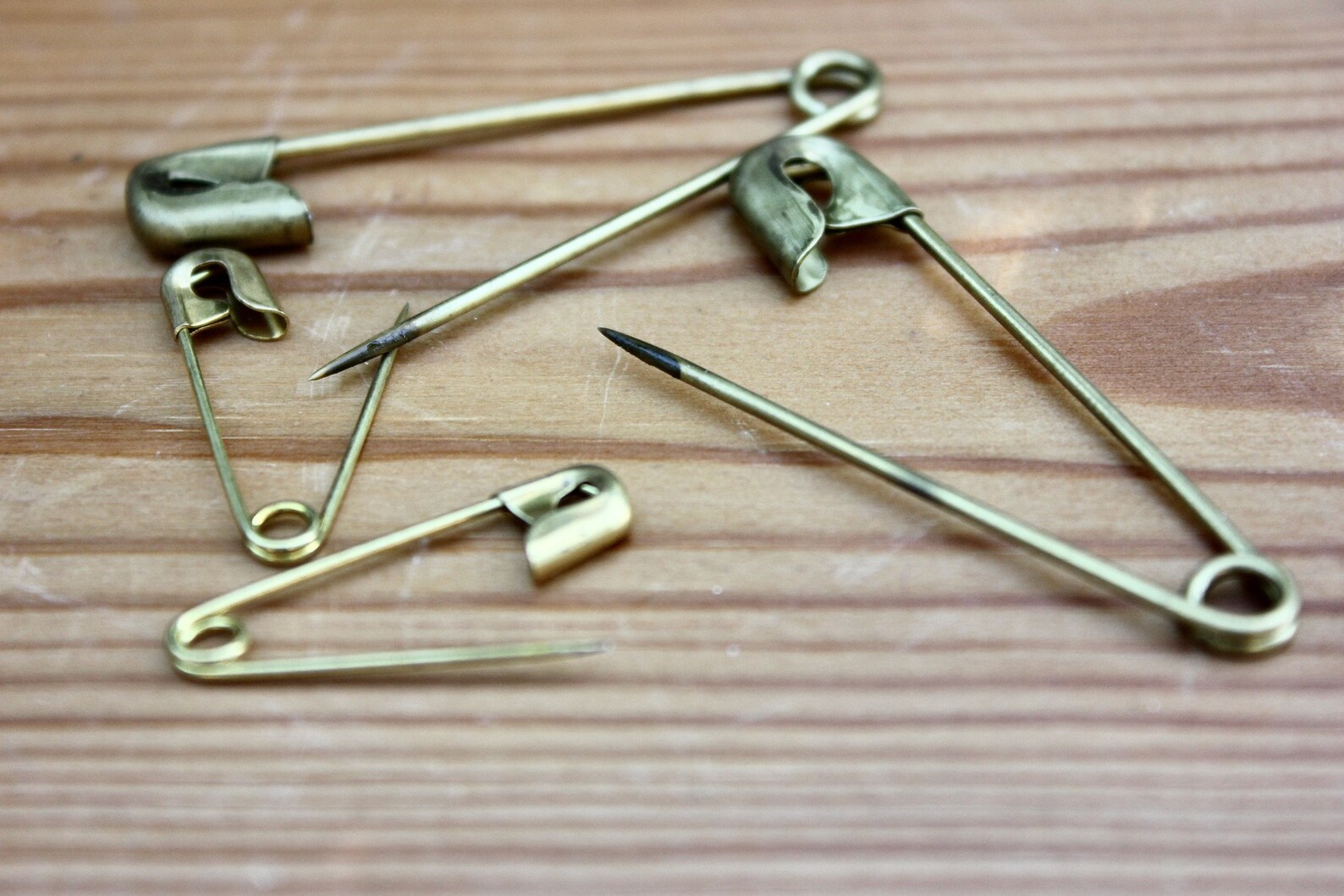Lot of Vintage Brass Safety Pins Craft Art Supply Etsy