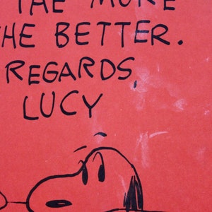 1960s Lucy's Christmas Message/ Peanuts Calendar Graphic/ | Etsy