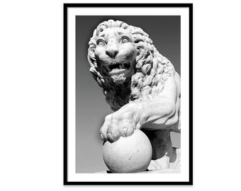 Lion Statue, Lion Print, St. Augustine, Bridge of Lions, Ponce De Leon, Big Cat, Florida Photography, travel photo, 16x24 Photo, 11x14 Print