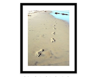 Footprints Photograph, Footprints in the Sand, Footprints Print, Beach Photography, Beach Print, Ocean, Travel Photography, Sand, Pacific