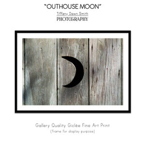 Outhouse Photograph, Bathroom Print, Washroom Print, Outhouse Moon, Toilet, FarmHouse Print, Rustic, Bathroom Art, vintage, antique, wood
