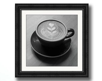 Coffee Print, Coffee Lover Gift, Coffee Photography, Coffee Art, Coffee Addict, Espresso Photo, Cafe Photo, Cappuccino, Black and White