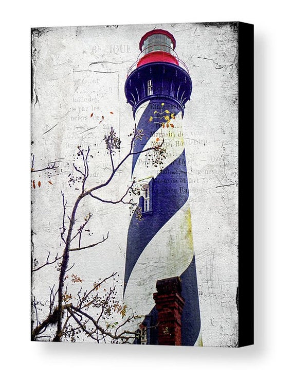 Lighthouse Wall Art, Lighthouse Print, Lighthouse Photo, Nautical Photo, Beach Home Decor, St Augustine, Florida, matte, Lighthouse Canvas,