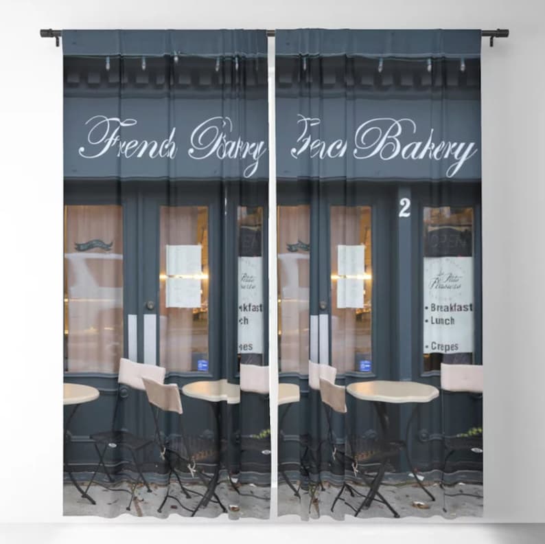 Cafe Curtains Paris Curtains French Bakery Window Curtains Etsy