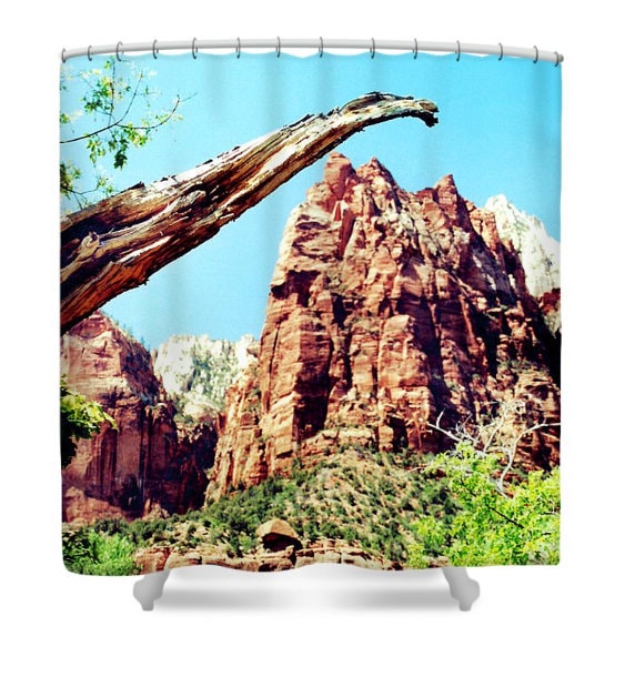 Mountain Shower Southwest Bathroom Zion Bathroom Landscape Etsy