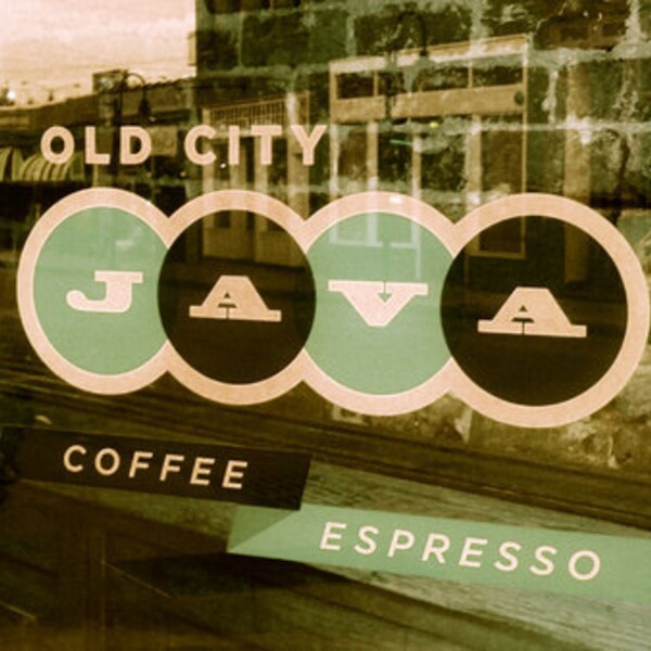 Mint Green Print, Old City Java, Coffeeshop Sign, coffee photo, cafe photography, window photo, food and drink, espresso, grasshoper green