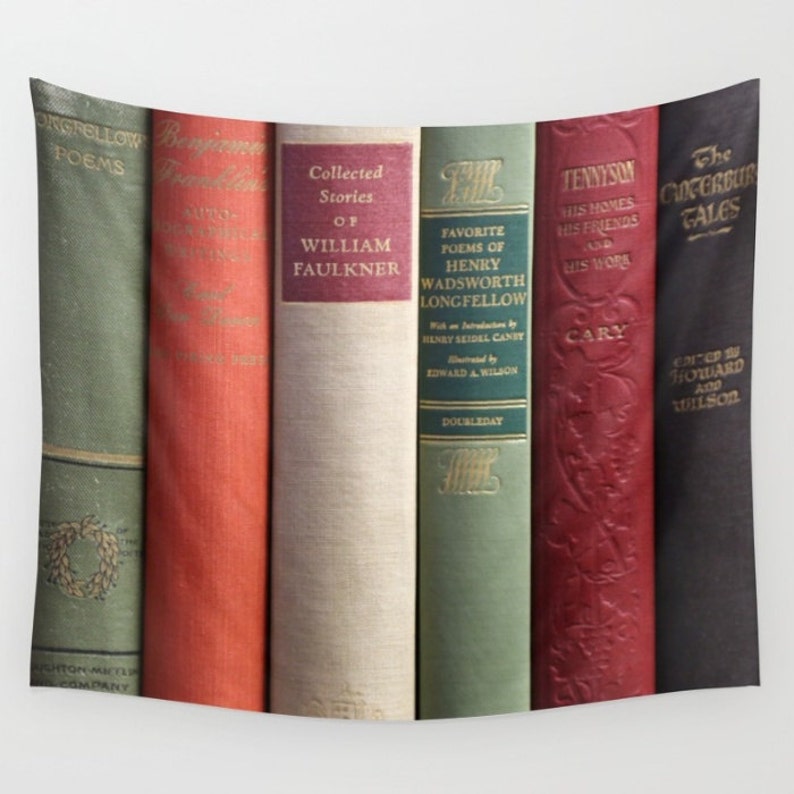 Books Tapestry Books Wall Hanging Library Tapestry Etsy