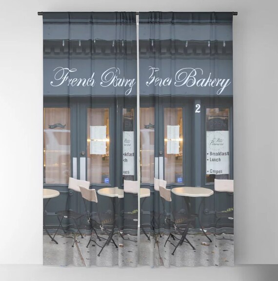 Cafe Curtains Paris Curtains French Bakery Window Curtains Etsy