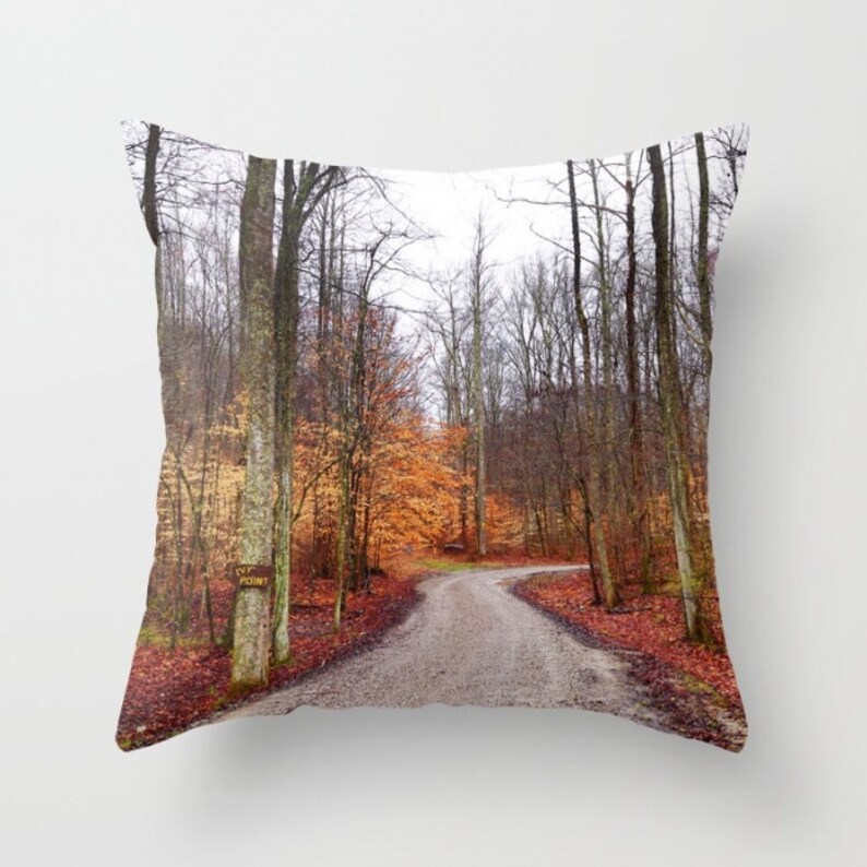 Photo Shower Curtain, Orange Bathroom, Forest Shower, Rustic Shower, Rustic Bathroom, Woodlands shower, Fall Shower Curtain, Autumn Shower image 2
