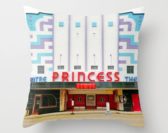 Theater Pillow, The Princess Theater, Theater Pillow Cover, Theater Decor, Movie Pillow, Princess Pillow, Old Theaters, moviehouse, Cinema