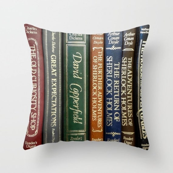 Book Pillow Cover Old Books Pillow Author Pillow Library Etsy
