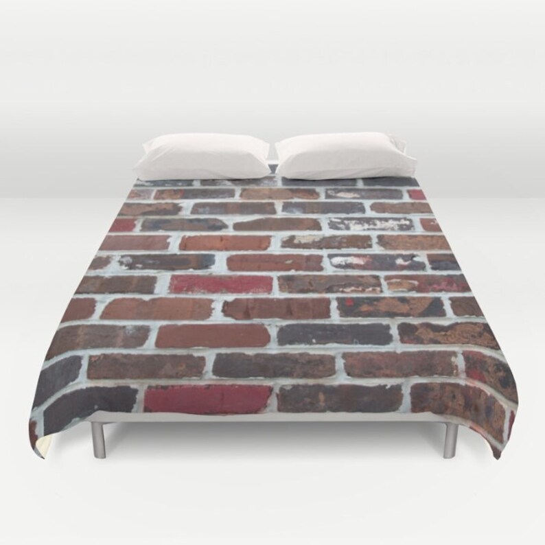 Brick Duvet Brick Wall Bedding Urban Duvet Cover Brick Red Etsy