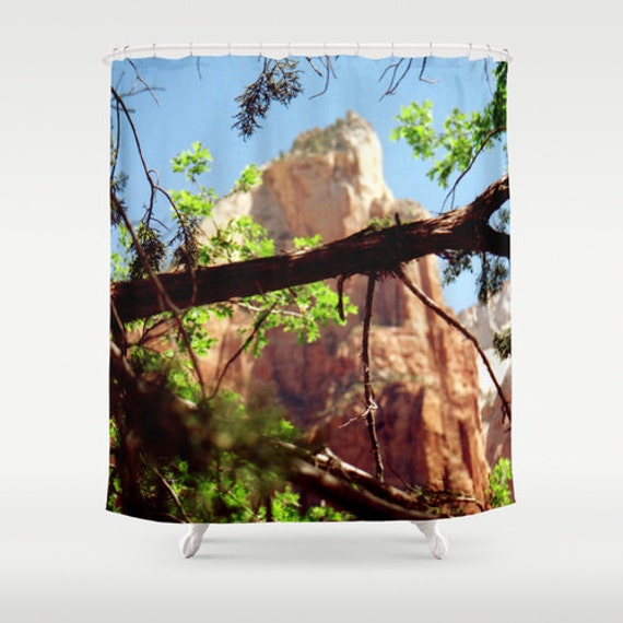 Items similar to Zion Shower Curtain, Bathroom Decor, Mountain Bathroom