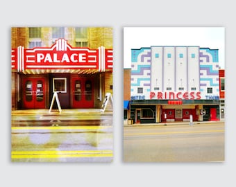 Theater Photography, Cinema Room, Media Room, Set of 2 photographs, Theater Set, Movie Room Decor, Set Of 2 Prints, Old Theaters, Set of Two