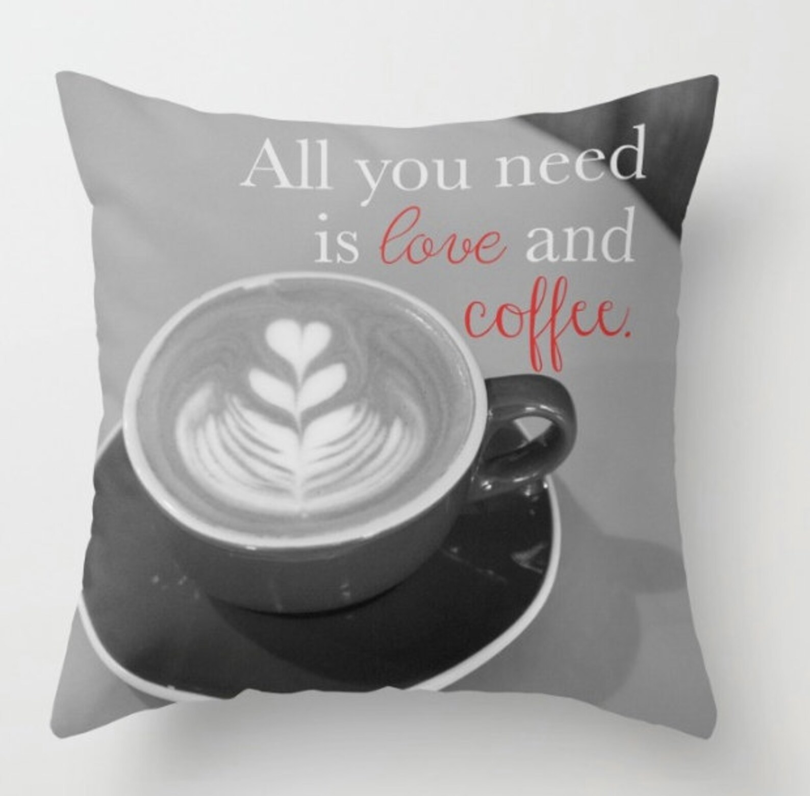 Coffee Pillow Coffee Pillow Cover All You Need is Love Love Etsy