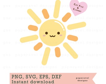 Cute Sun Svg, Smiling Sun, Sunshine Png, Sun Png, Sublimation File, Sun Svg, Silhouette File, Cricut File, Sun Clipart, Summer, Digital File