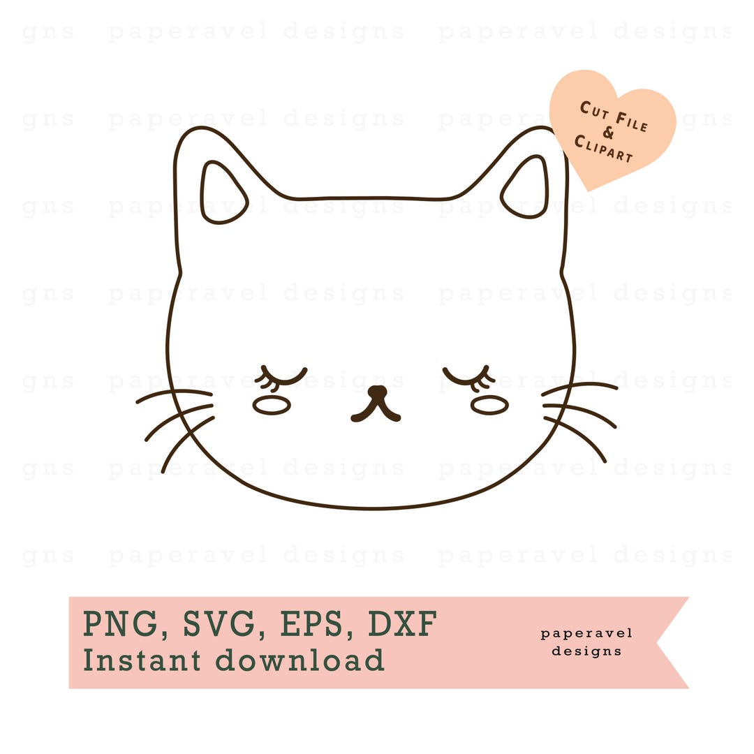 Cat Dxf File, Cat Cut File, Cat Lover Png, Cat Face Svg, Cat Face ...