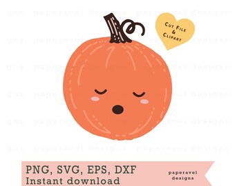Kawaii Halloween Png, Cricut Halloween Png, Cute Pumpkin Svg, Fall Svg, Pumpkin Design, Svg Dxf Png Jpg Pdf, Autumn Clipart, Silhouette File