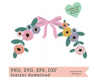 Floral Elements, Floral Elements Png, Floral Elements Clipart, Floral Elements Svg, Flower Element, Flower Cut File, Flower Dxf, Pastel Png