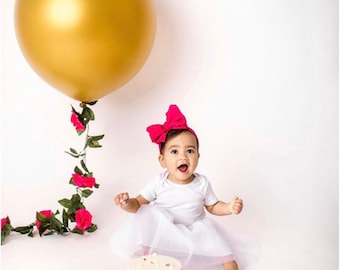 Pink Fuchsia Bow Headband, Baby Girl Headwrap, Newborn Bows
