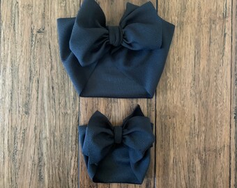 Black Baby Girl, Charcoal Bow Headwraps, Head Wrap Bows
