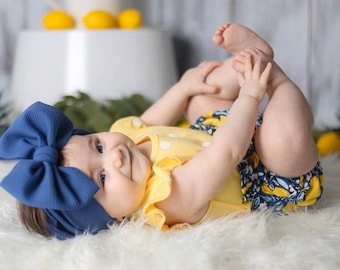 Lemon Bloomer, LemonsHigh Waisted Ruffle Shorts, Baby Girl Clothing