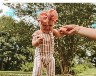 Blush Pink Bow Head Wrap, Baby Girl Big Bows*