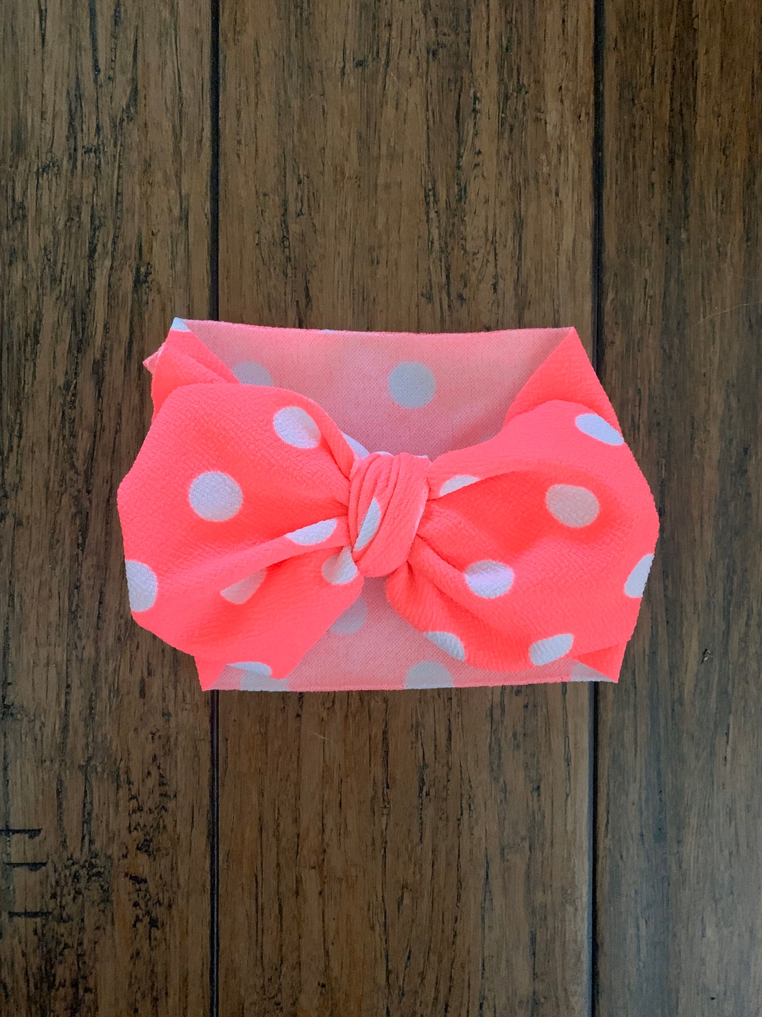 Hot Pink Polka Dot Bow Headband, Baby Girl Head Wrap, Newborn Bows - Etsy