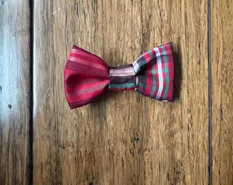 Newborn Christmas Boy Bow Tie, Holiday Plaid Clip On BowTie, Wedding Bows