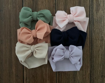 Newborn Bow Gift Set, Baby Girl Head Wrap, Large Bows, Newborns, Gifts