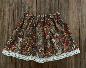 Vintage Floral Skirt, Girls Skirts, baby Flower Outfit
