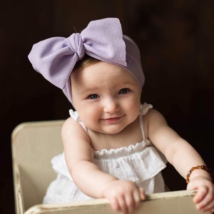 Baby Girl Bows Lavender Big Bow Headband, Newborn Infant Toddler*