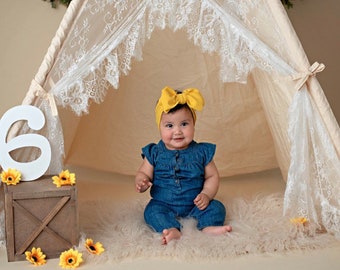 Sunflower Baby Bow Headwrap, Headband Baby, Girl Head Wrap*