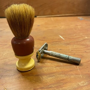 Gillette Safety Razor and Solid set shaving Brush