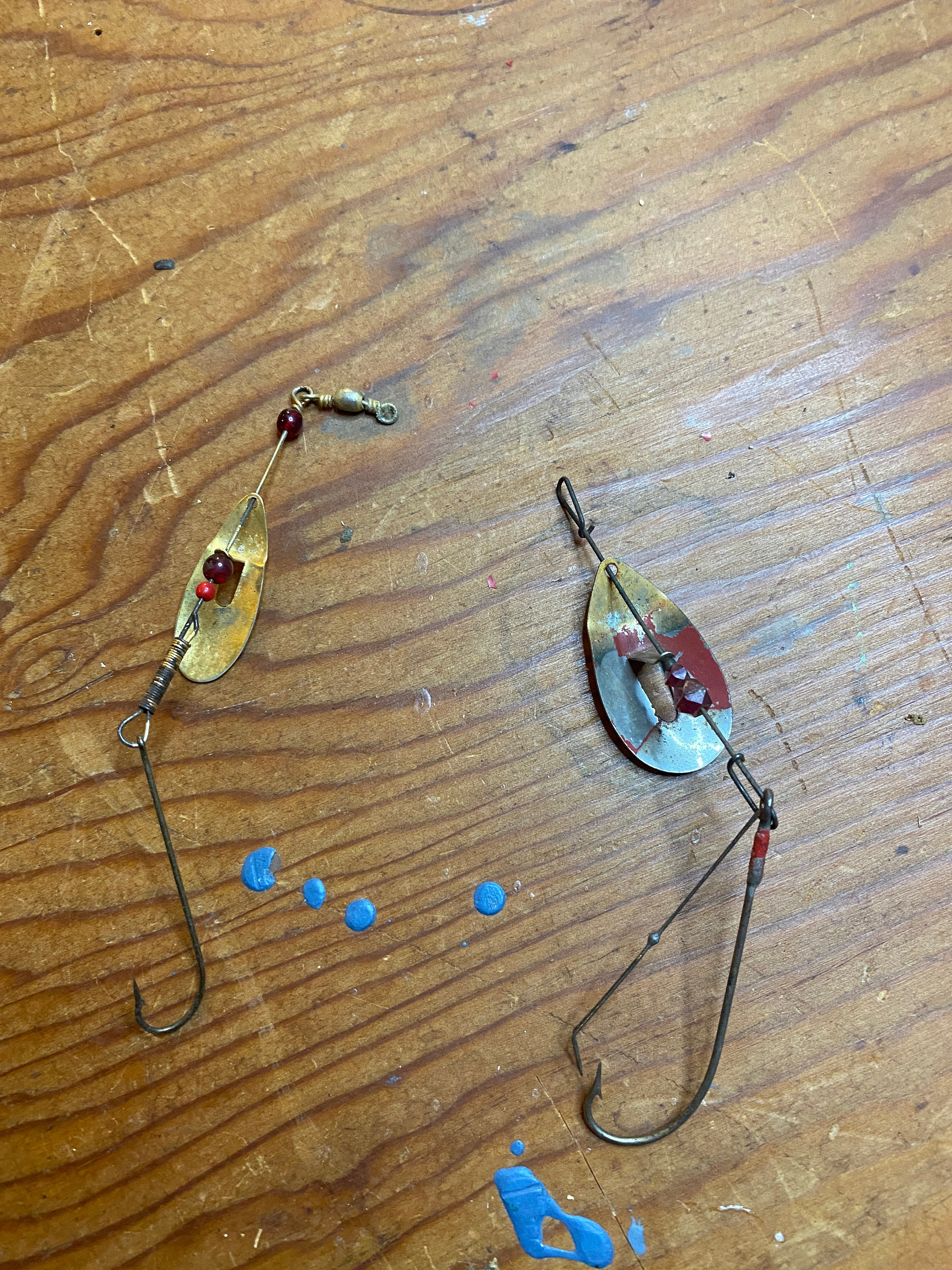 2 Toupies De Pêche Vintage M-834 Pour L'insecte De Juin - Leurre Métal Original