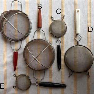 Vintage Kitchen Strainers – Metal Mesh Sieves – – Rustic Farmhouse Kitchen Tools – Retro Sifters – Sold Separately