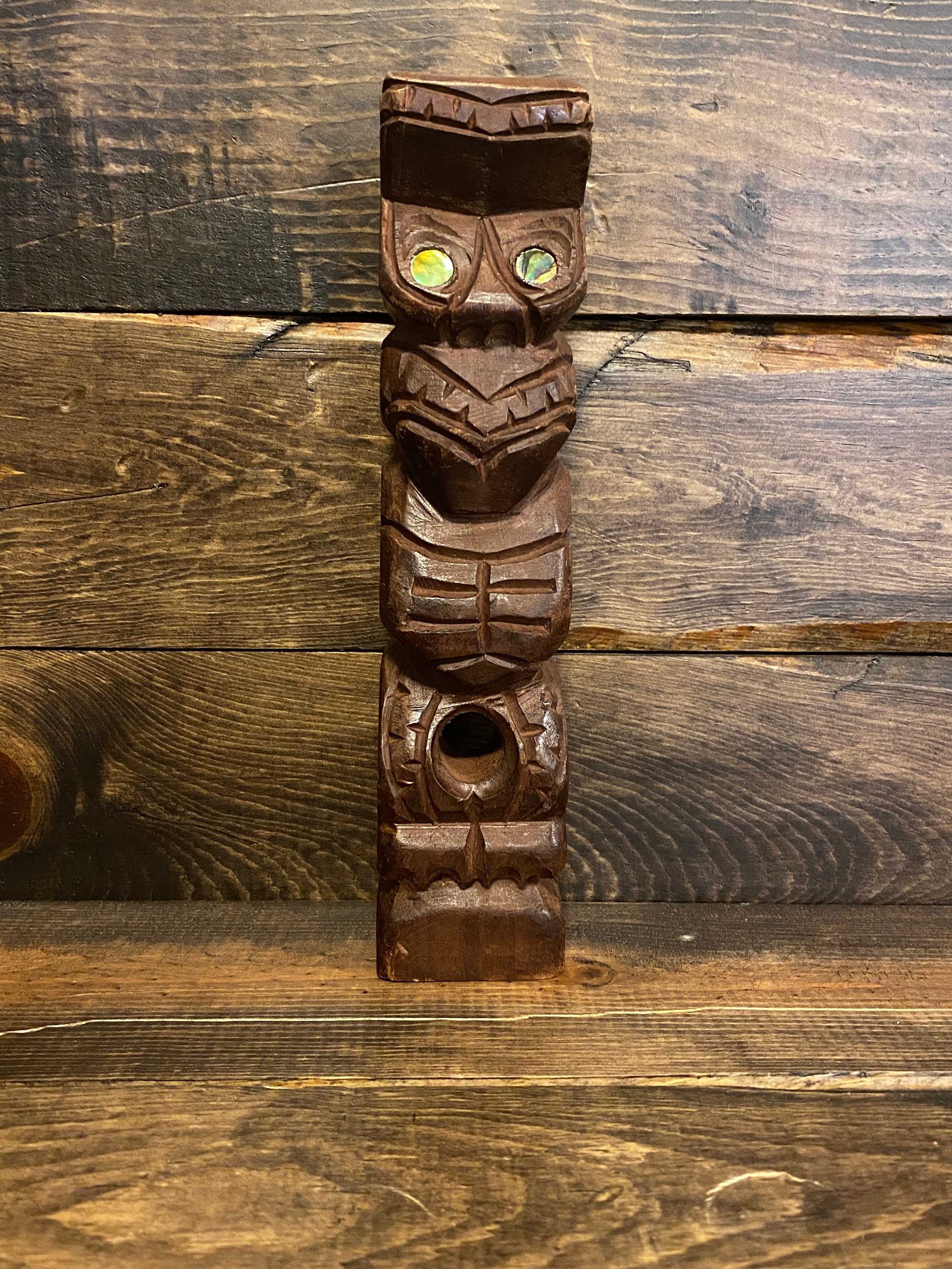 8” wood totem made in New Zealand