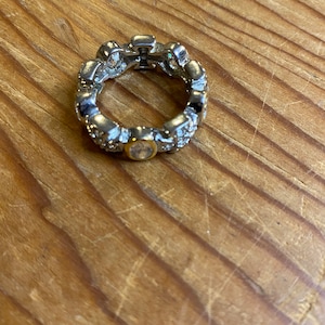 Ring with Clear rhinestones with set of clip on earrings