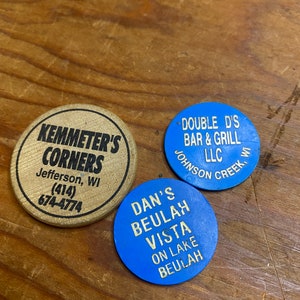 Token free drink chip coin wood plastic beer drink Free Drink Chips
