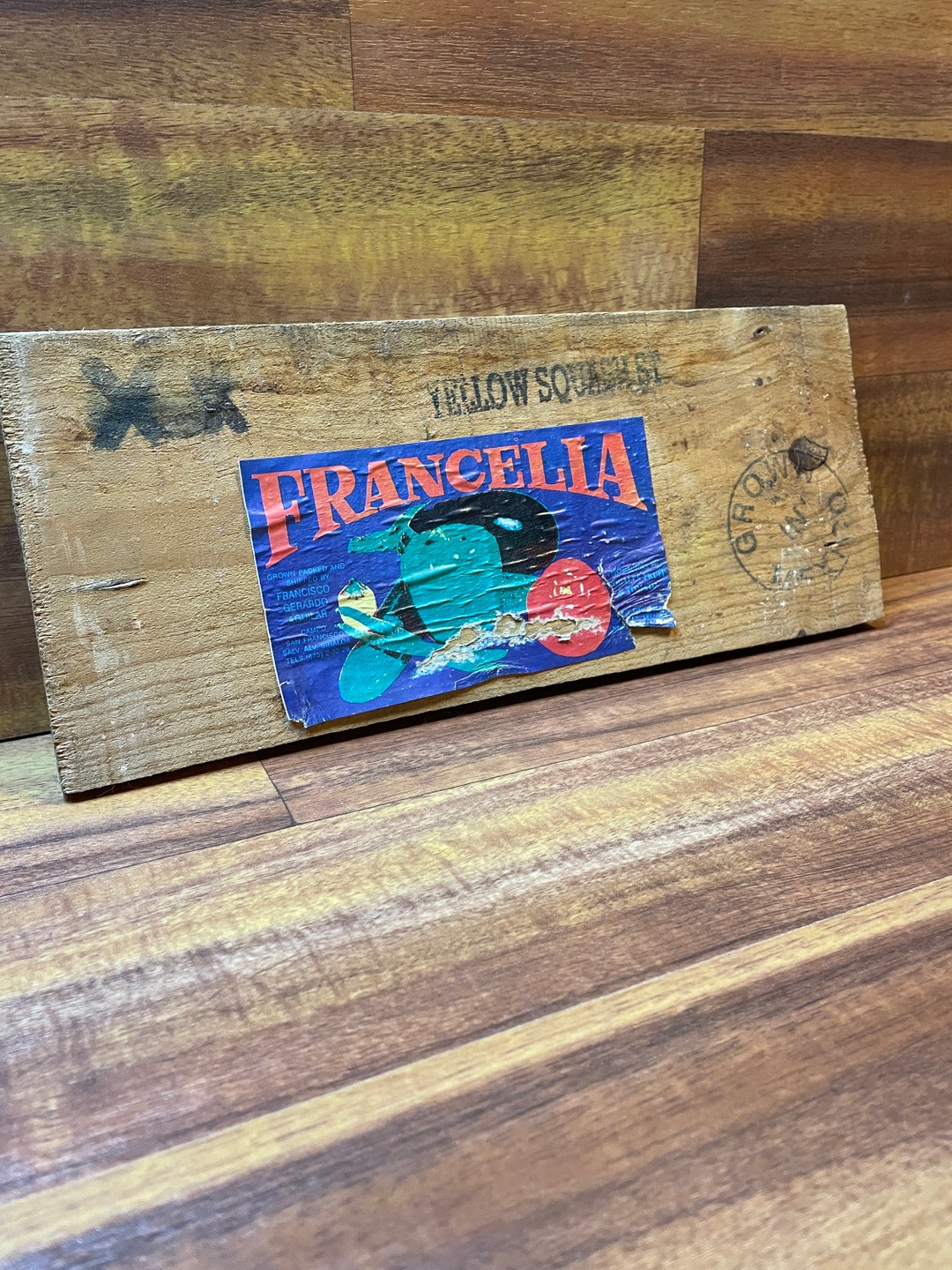 Vegetable Wood Crate End Display Farmhouse Kitchen Country Farm Kitchen