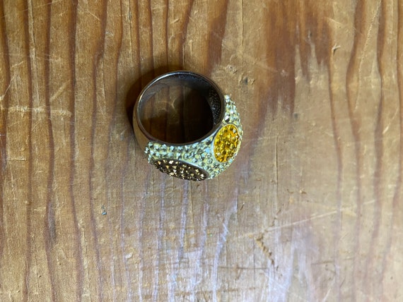 Multi colored rhinestone ring - image 3