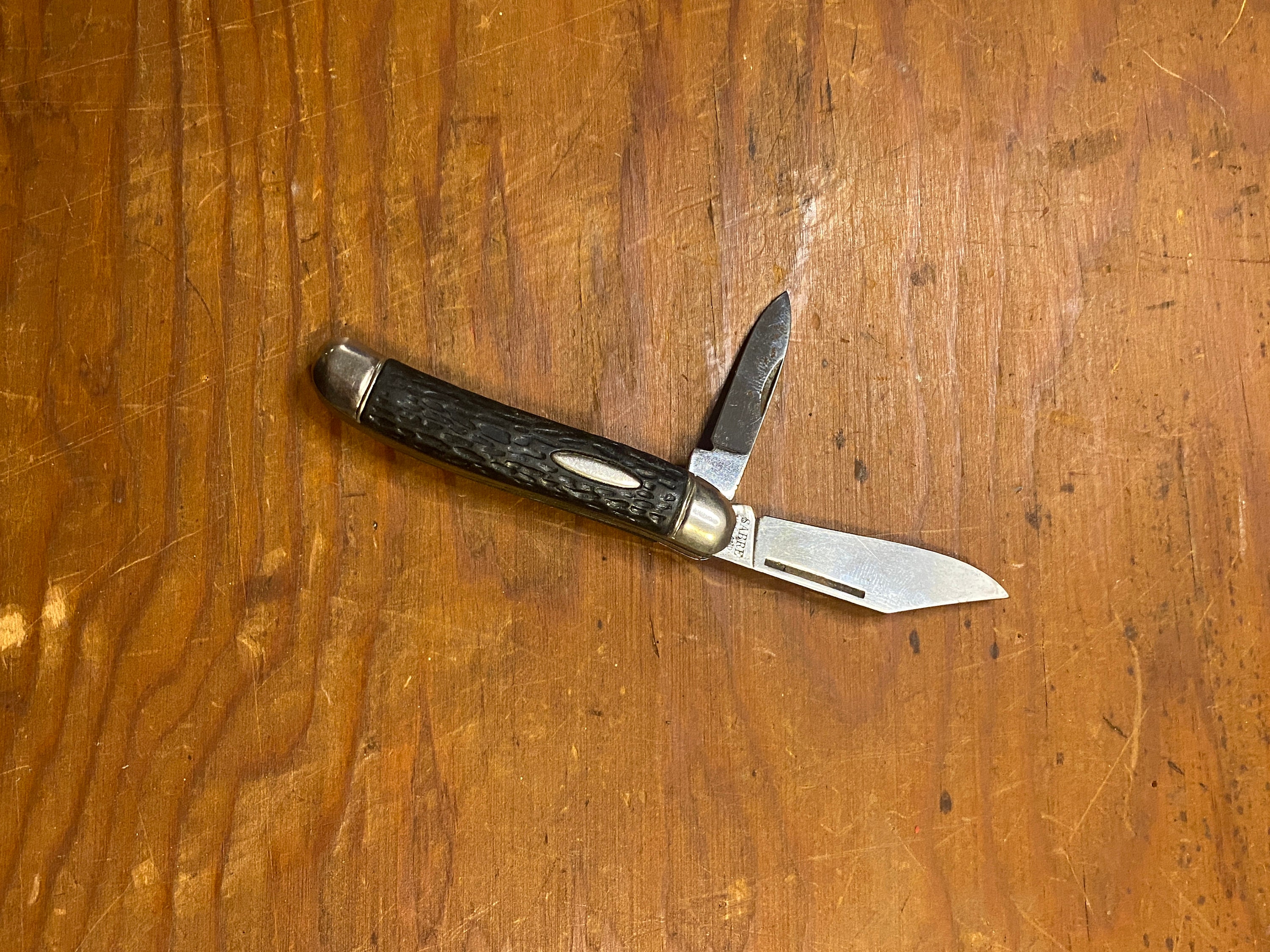Black Handled Sabre Ireland 2 Bladed Pocket Knife Etsy