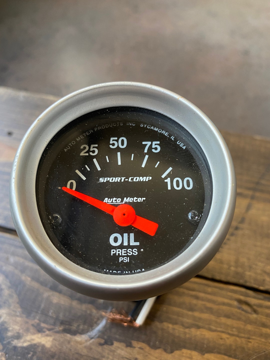 Autometer SportComp Digital Oil Pressure Gauge Red LED 52mm | 6327