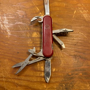 Red Utility Camping Knife Stainless Steel Blades