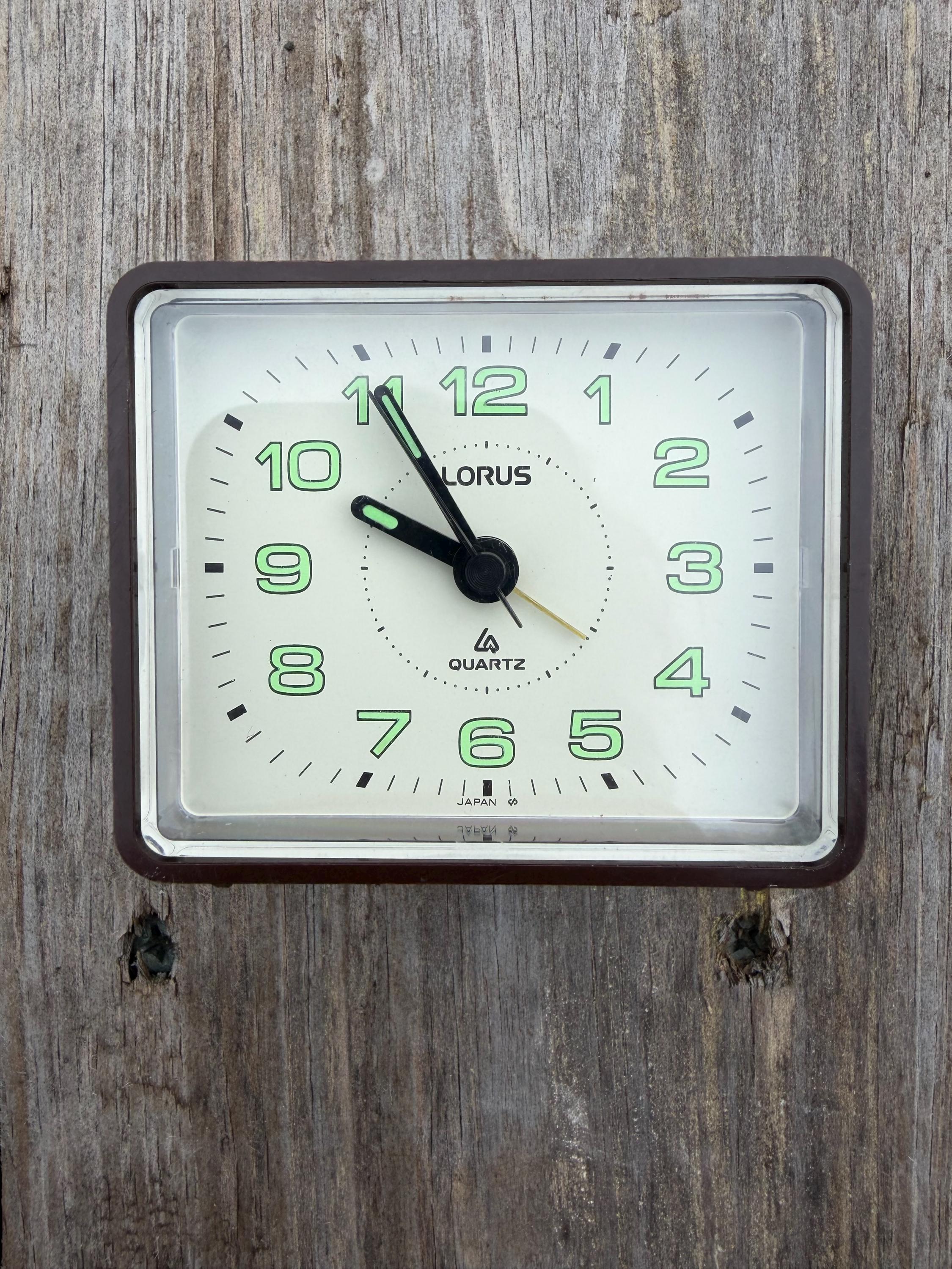 Vintage Lorus Quartz Travel Alarm Clock | 1980s Japan Bedside